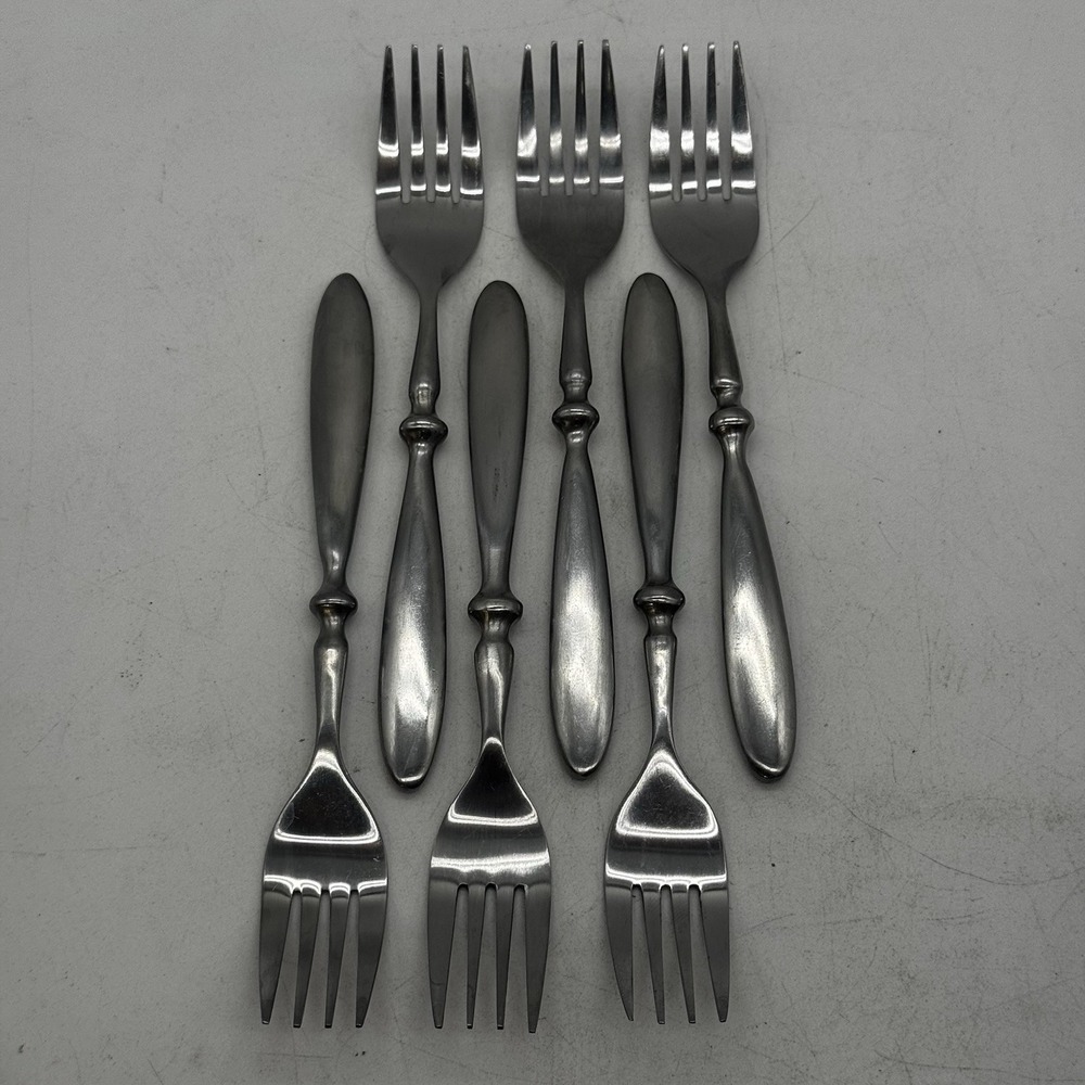 Hampton Silversmiths BISTRO Satin Stainless Lot Set 6 Salad Forks Flatware